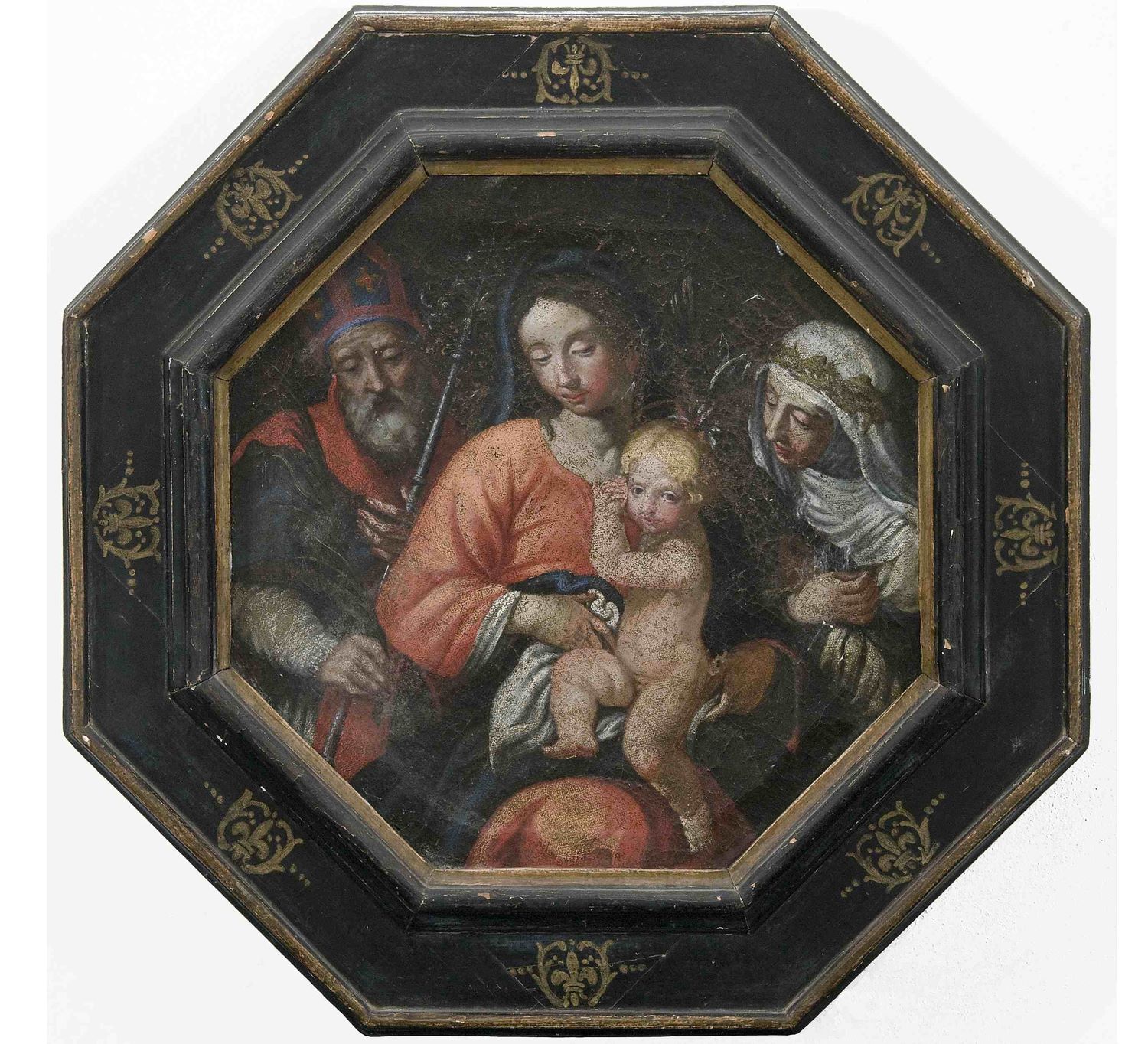 Madonna col Bambino, santa Caterina da Siena e un santo Vescovo
