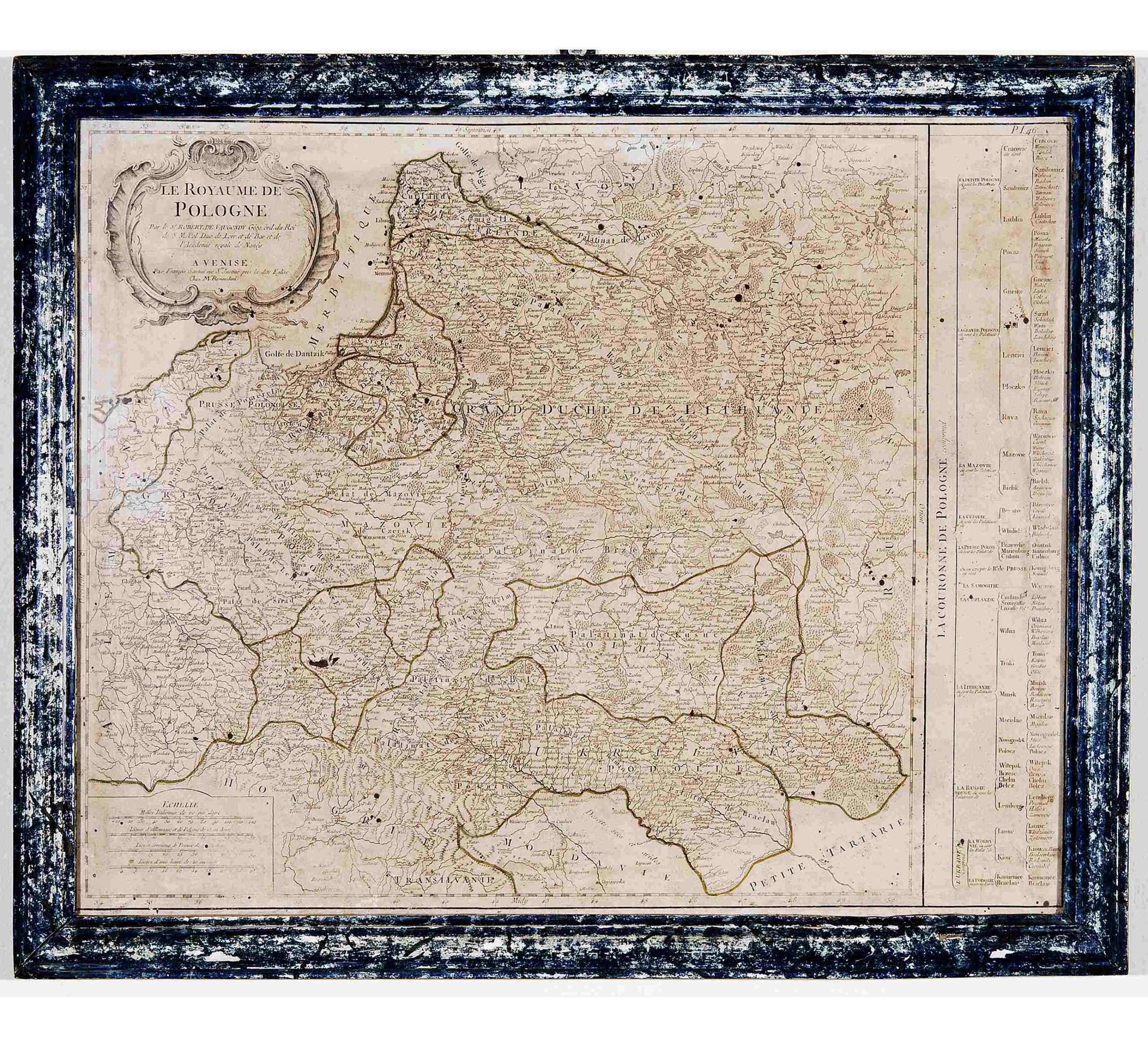 Carta geografia del Regno della Polonia