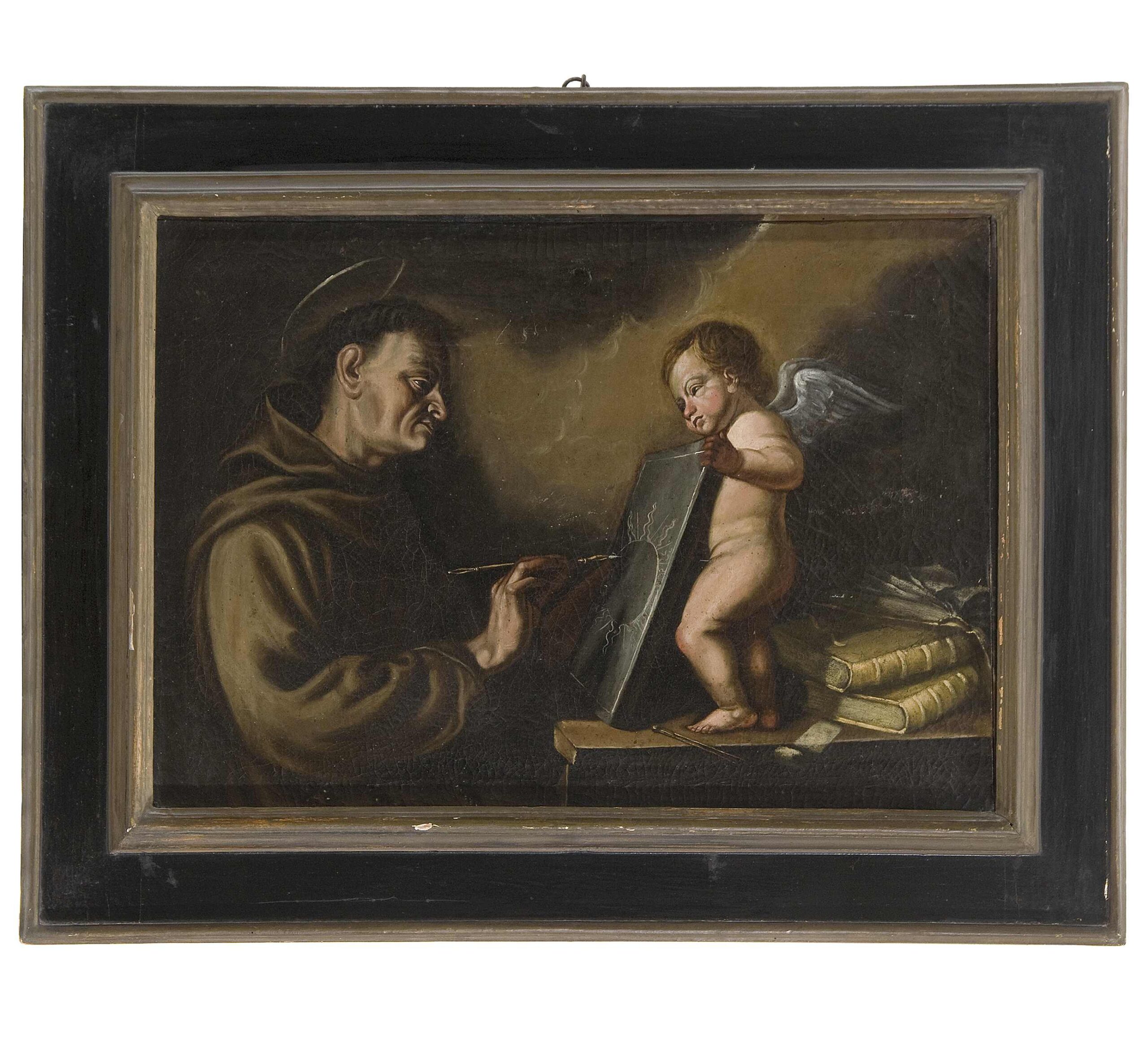 San Bernardino da Siena dipinge il monogramma di Cristo