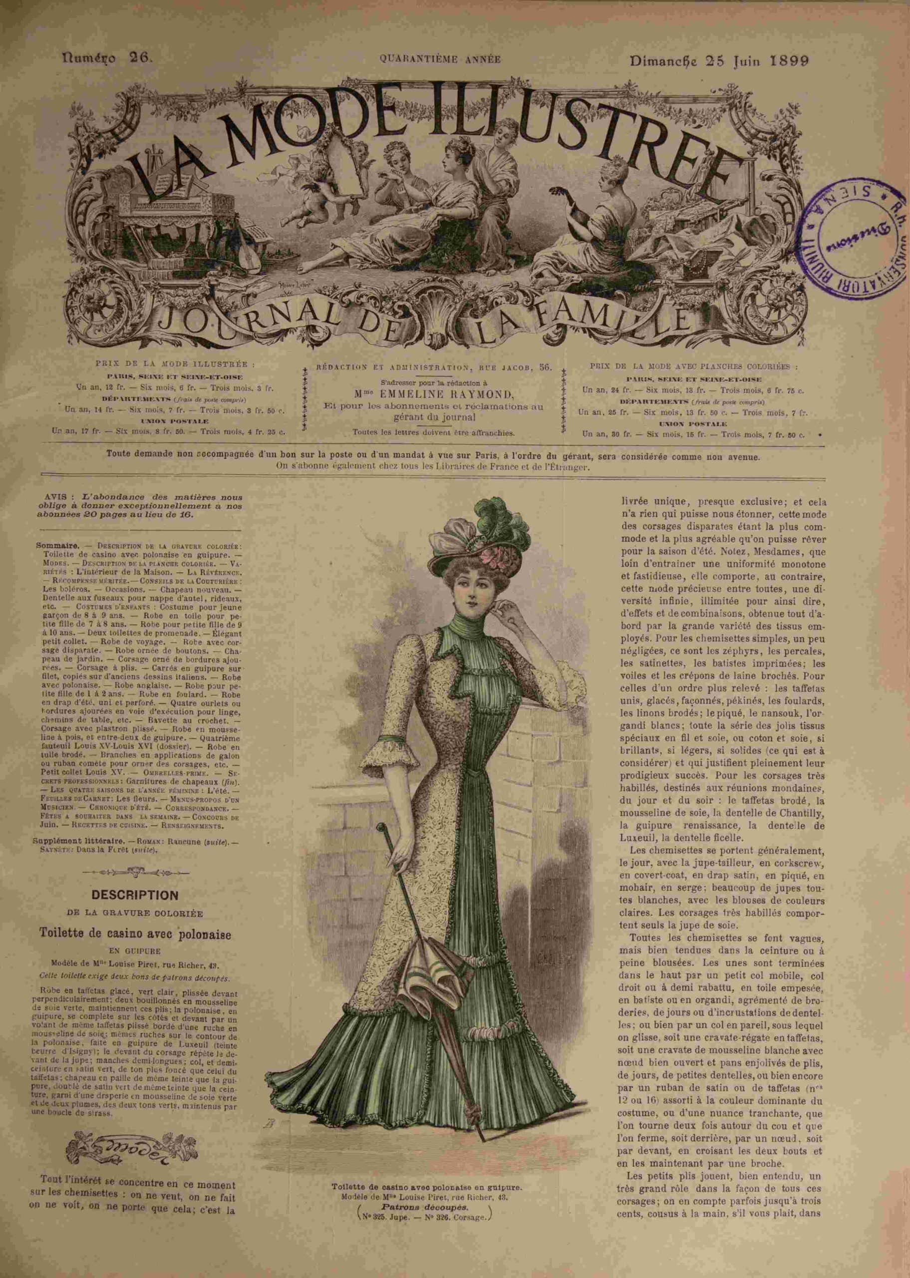 La Mode Illustrée Journal de la Famille