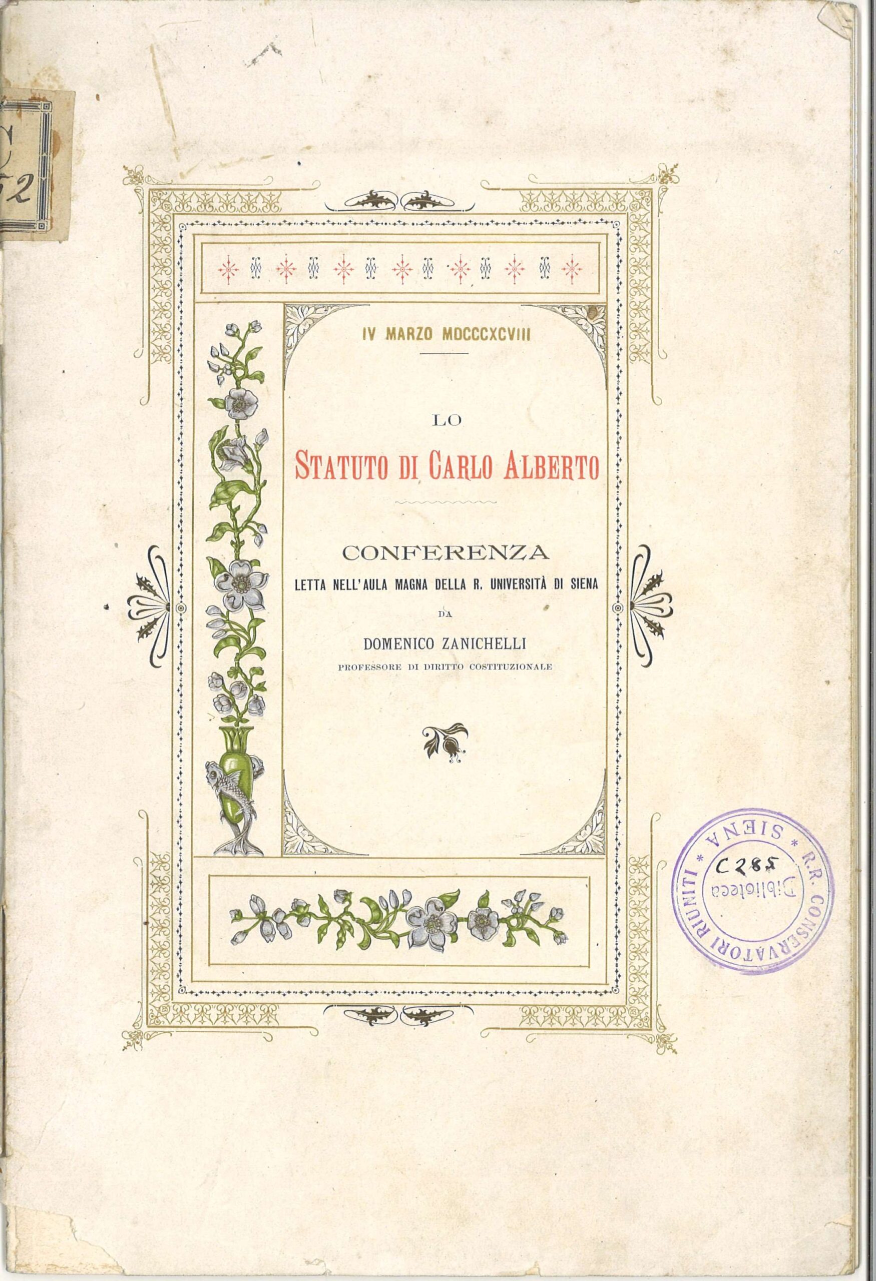 Lo statuto di Carlo Alberto